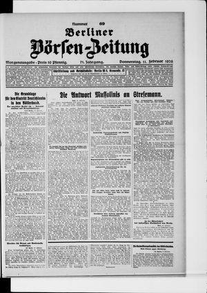 Berliner Börsen-Zeitung on Feb 11, 1926