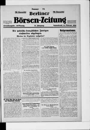 Berliner Börsen-Zeitung on Feb 13, 1926