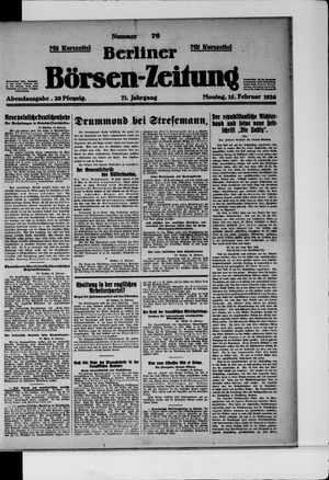Berliner Börsen-Zeitung on Feb 15, 1926
