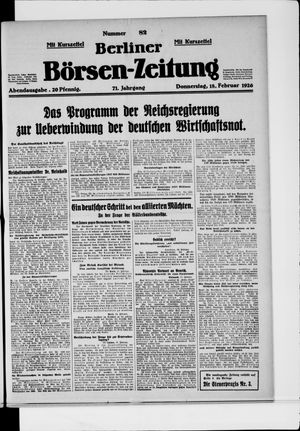 Berliner Börsen-Zeitung vom 18.02.1926