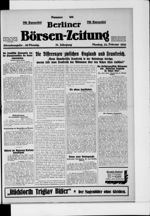 Berliner Börsen-Zeitung vom 22.02.1926