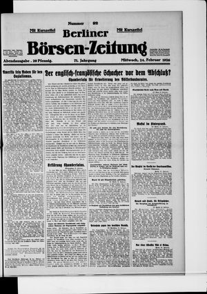 Berliner Börsen-Zeitung vom 24.02.1926