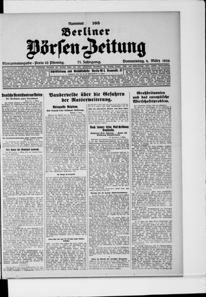 Berliner Börsen-Zeitung vom 04.03.1926