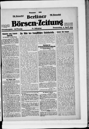 Berliner Börsen-Zeitung on Apr 8, 1926