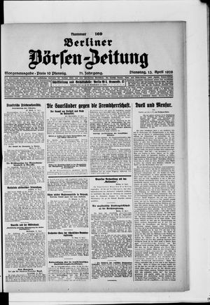 Berliner Börsen-Zeitung on Apr 13, 1926