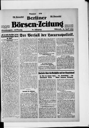 Berliner Börsen-Zeitung on Apr 14, 1926