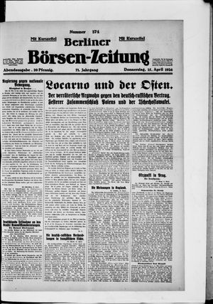 Berliner Börsen-Zeitung on Apr 15, 1926