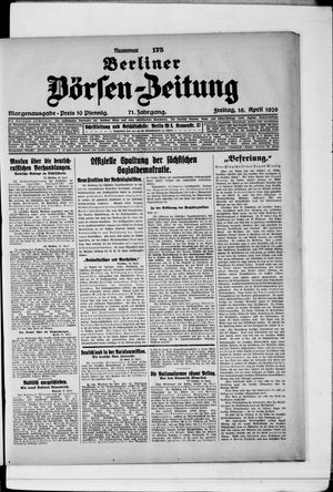Berliner Börsen-Zeitung on Apr 16, 1926