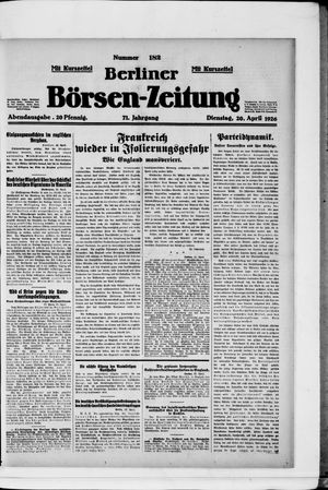 Berliner Börsen-Zeitung vom 20.04.1926