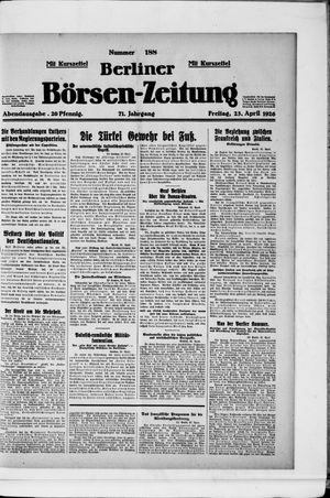 Berliner Börsen-Zeitung on Apr 23, 1926