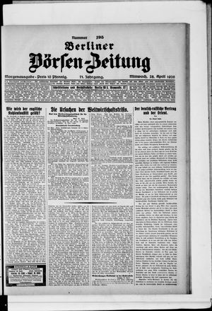 Berliner Börsen-Zeitung on Apr 28, 1926