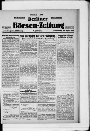Berliner Börsen-Zeitung vom 29.04.1926