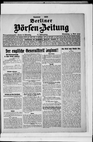 Berliner Börsen-Zeitung vom 04.05.1926