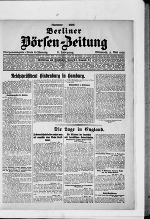 Berliner Börsen-Zeitung vom 05.05.1926
