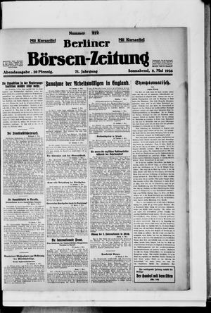 Berliner Börsen-Zeitung on May 8, 1926