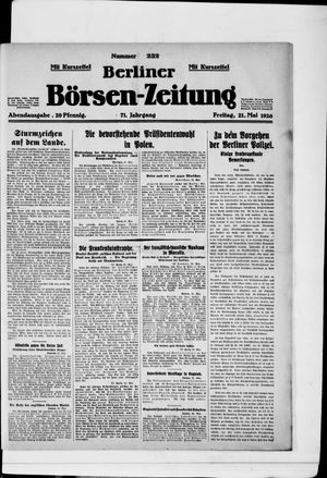 Berliner Börsen-Zeitung vom 21.05.1926