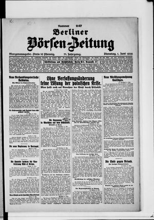 Berliner Börsen-Zeitung vom 01.06.1926