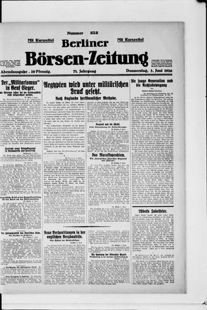 Berliner Börsen-Zeitung vom 03.06.1926