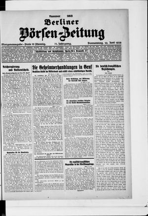 Berliner Börsen-Zeitung vom 10.06.1926