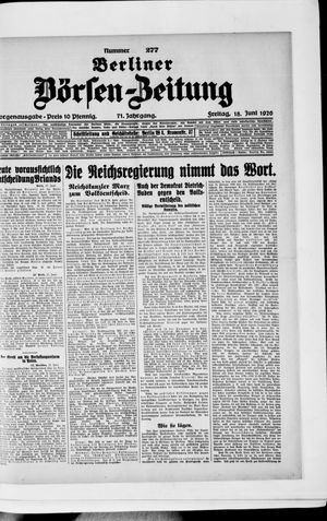 Berliner Börsen-Zeitung on Jun 18, 1926