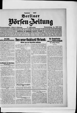 Berliner Börsen-Zeitung vom 24.06.1926