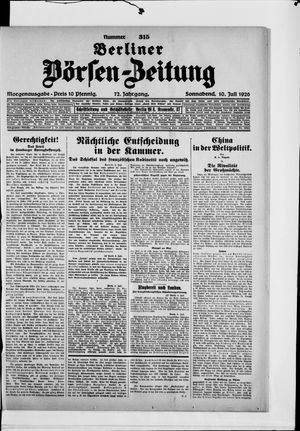 Berliner Börsen-Zeitung vom 10.07.1926