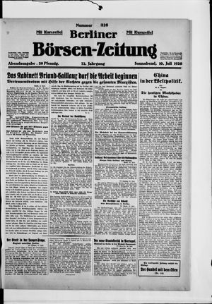 Berliner Börsen-Zeitung vom 10.07.1926