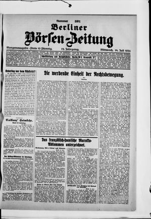 Berliner Börsen-Zeitung on Jul 14, 1926