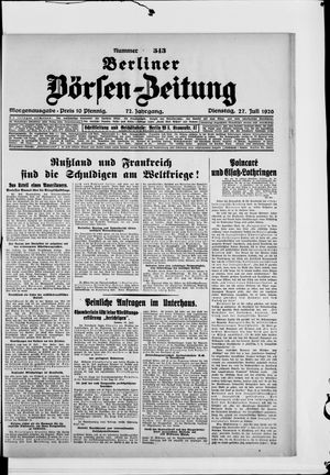 Berliner Börsen-Zeitung on Jul 27, 1926