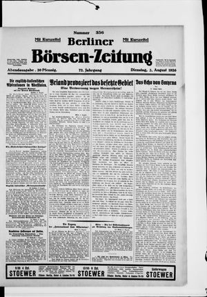Berliner Börsen-Zeitung on Aug 3, 1926