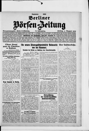 Berliner Börsen-Zeitung vom 06.08.1926