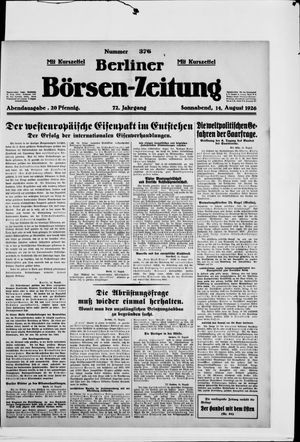 Berliner Börsen-Zeitung vom 14.08.1926