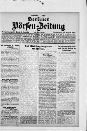 Berliner Börsen-Zeitung vom 19.08.1926