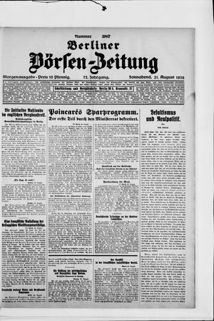 Berliner Börsen-Zeitung on Aug 21, 1926