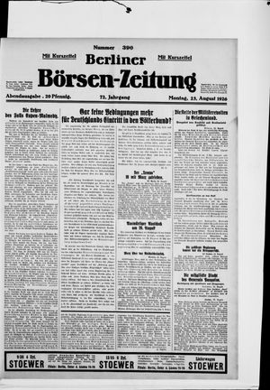 Berliner Börsen-Zeitung vom 23.08.1926