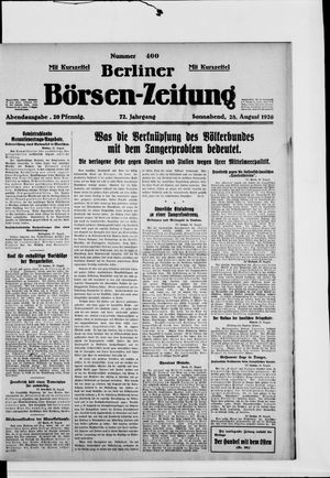 Berliner Börsen-Zeitung vom 28.08.1926