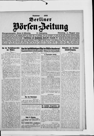 Berliner Börsen-Zeitung vom 31.08.1926