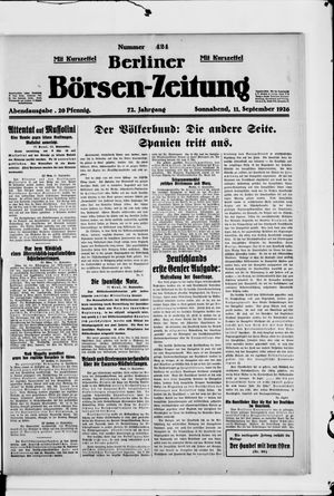 Berliner Börsen-Zeitung vom 11.09.1926