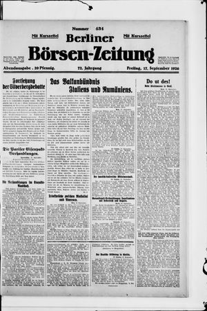 Berliner Börsen-Zeitung on Sep 17, 1926