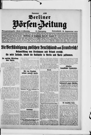 Berliner Börsen-Zeitung on Sep 18, 1926