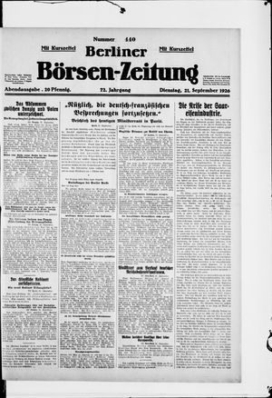 Berliner Börsen-Zeitung vom 21.09.1926