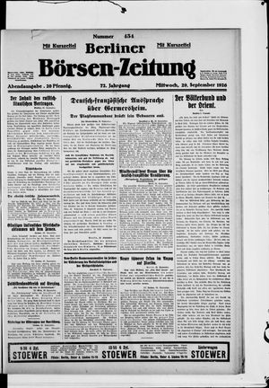 Berliner Börsen-Zeitung vom 29.09.1926