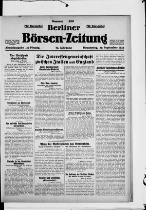 Berliner Börsen-Zeitung on Sep 30, 1926