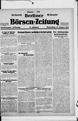 Berliner Börsen-Zeitung vom 14.10.1926