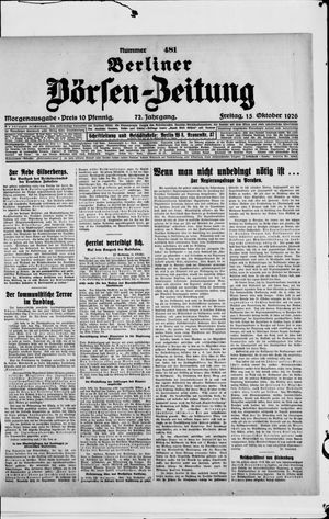 Berliner Börsen-Zeitung on Oct 15, 1926