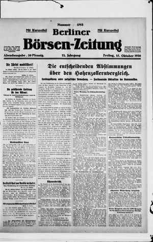 Berliner Börsen-Zeitung vom 15.10.1926