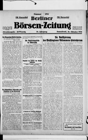 Berliner Börsen-Zeitung vom 16.10.1926