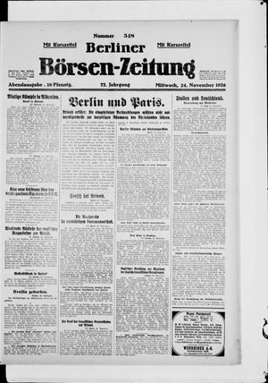 Berliner Börsen-Zeitung vom 24.11.1926