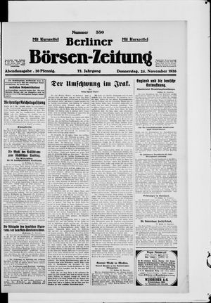 Berliner Börsen-Zeitung vom 25.11.1926