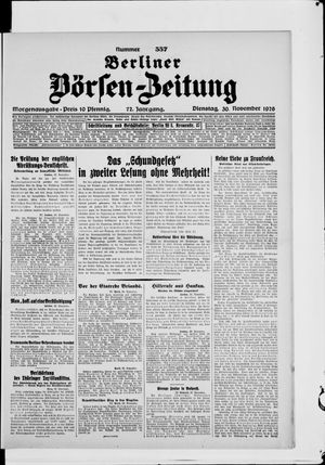 Berliner Börsen-Zeitung vom 30.11.1926
